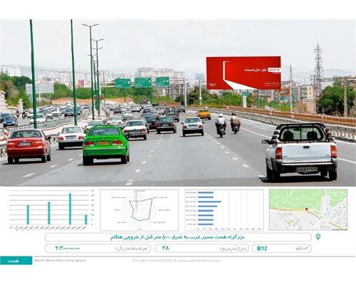 بیلبورد بزرگراه همت غرب به شرق 500 متر قبل از خروجی هنگام