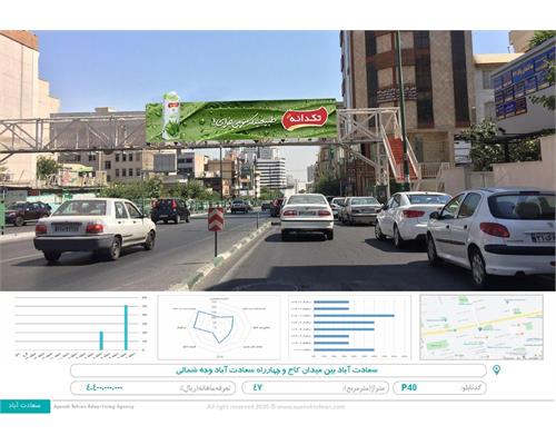 عرشه پل سعادت آباد بین میدان کاج و چهارراه سعادت آباد وجه شمالی