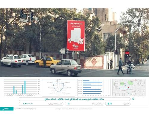 بیلبورد خیابان طالقانی ضلع جنوب شرقی تقاطع خیابان طالقانی با خیابان مفتح