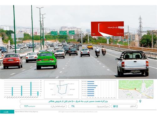 بیلبورد بزرگراه همت غرب به شرق 500 متر قبل از خروجی هنگام