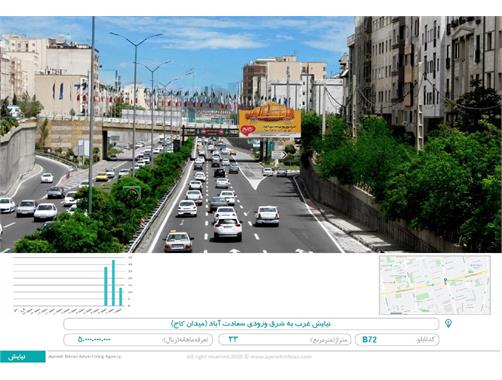 بیلبورد بزرگراه نیایش غرب به شرق ورودی سعادت آباد(میدان کاج)