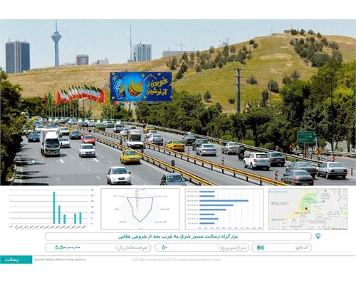 بیلبورد بزرگراه رسالت مسیر شرق به غرب بعد از خروجی حقانی