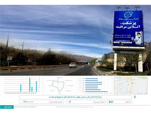 بیلبورد بزرگراه امام علی مسیر جنوب به شمال قبل از ورودی همت