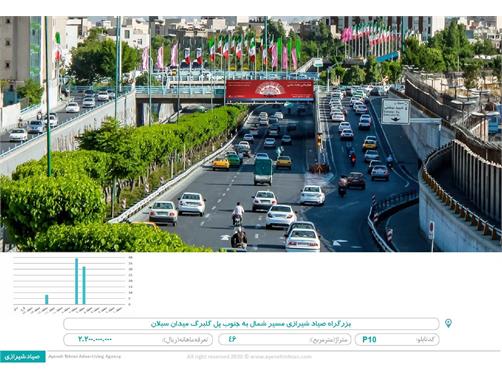 عرشه پل بزرگراه شهید صیاد شیرازی مسیر شمال به جنوب پل گلبرگ میدان سبلان