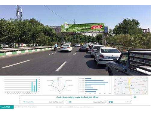 عرشه پل بزرگراه یادگار امام انتهای بزرگراه مسیر جنوب به شمال ورودی چمران شمال